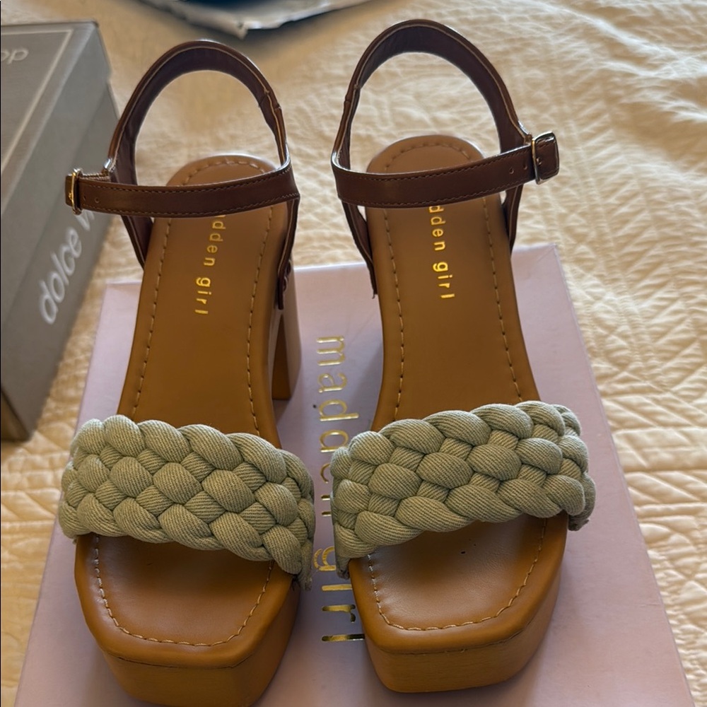 Madden Girl denim Braided Sandals